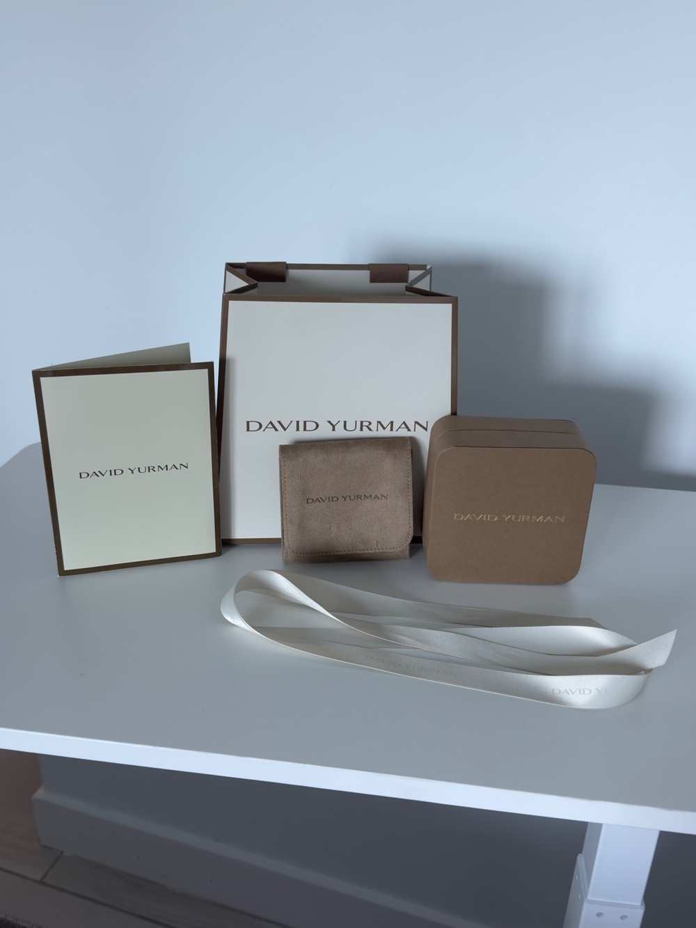 David Yurman Neutral Gift Set with Brown and Cream Packaging